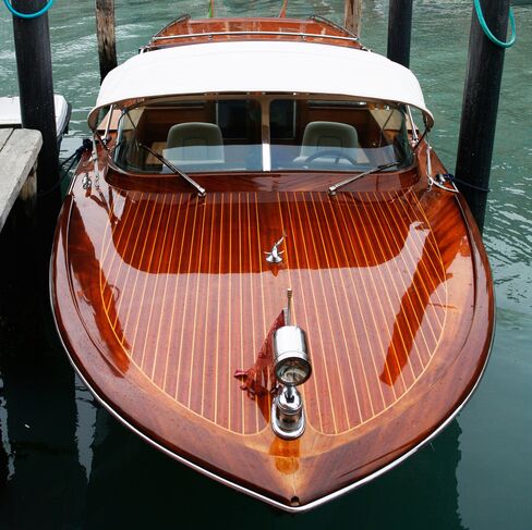 A Riva boat on the Grand Canal.