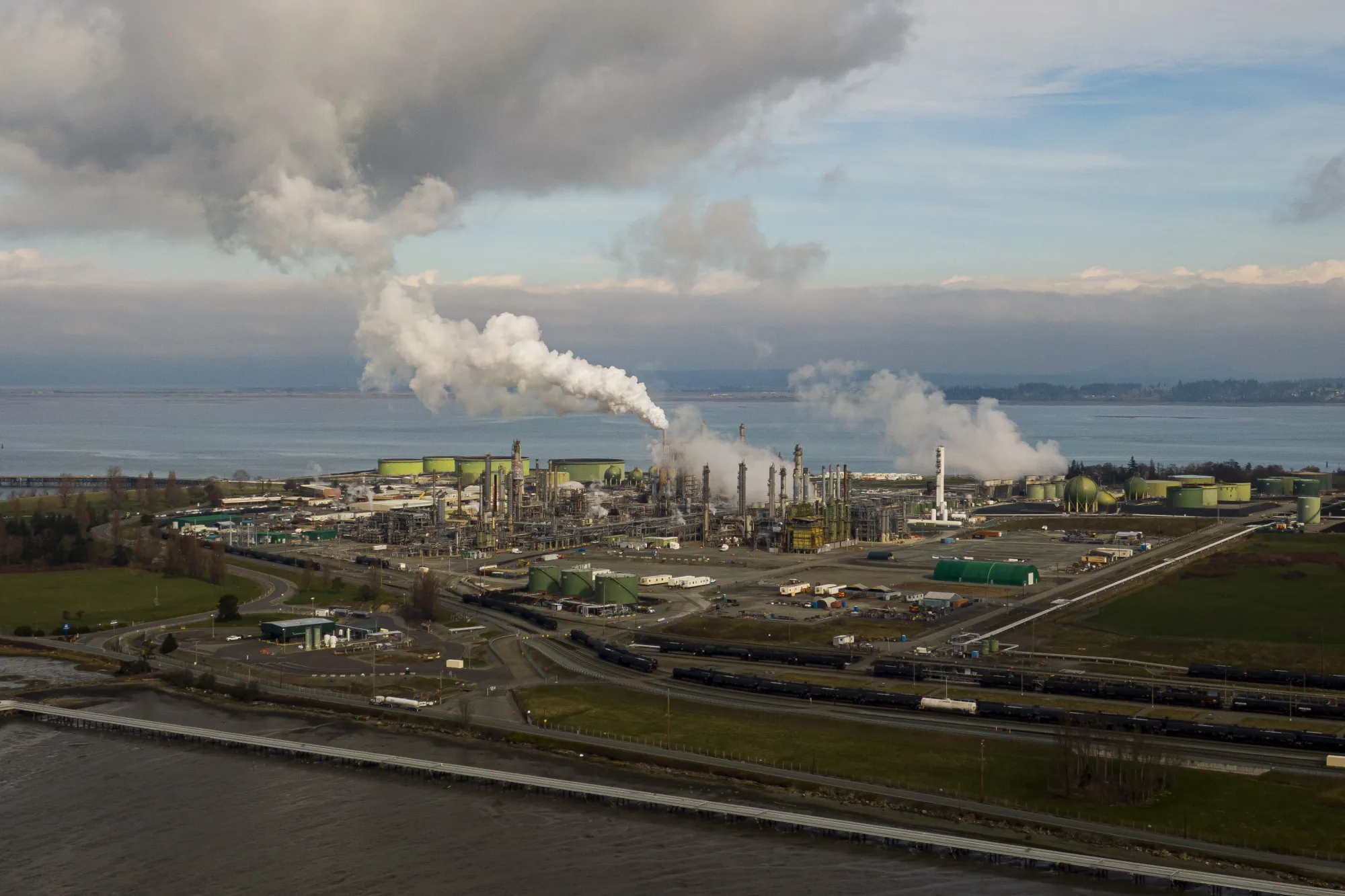 The Marathon Anacortes Refinery in Anacortes, Washington, March 7, 2022.&nbsp;