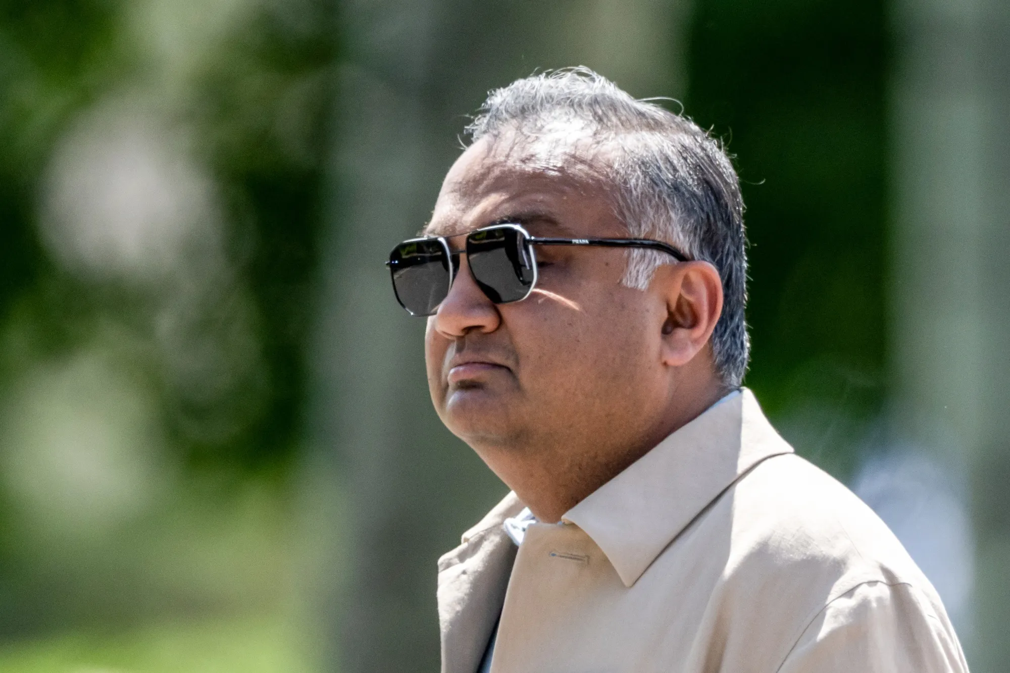 Neal Mohan, chief executive officer of YouTube Inc., walks to lunch during the Allen &amp; Co. Media and Technology Conference in Sun Valley, Idaho, US, on Wednesday, July 9, 2025.&nbsp;