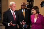 House Majority Leader Steny Hoyer, a Democrat from Maryland, from left, speaks during a news conference with House Majority Whip James Clyburn, a Democrat from South Carolina, and U.S. House Speaker Nancy Pelosi, a Democrat from California, at the U.S. Capitol in Washington, D.C., U.S, on Friday.