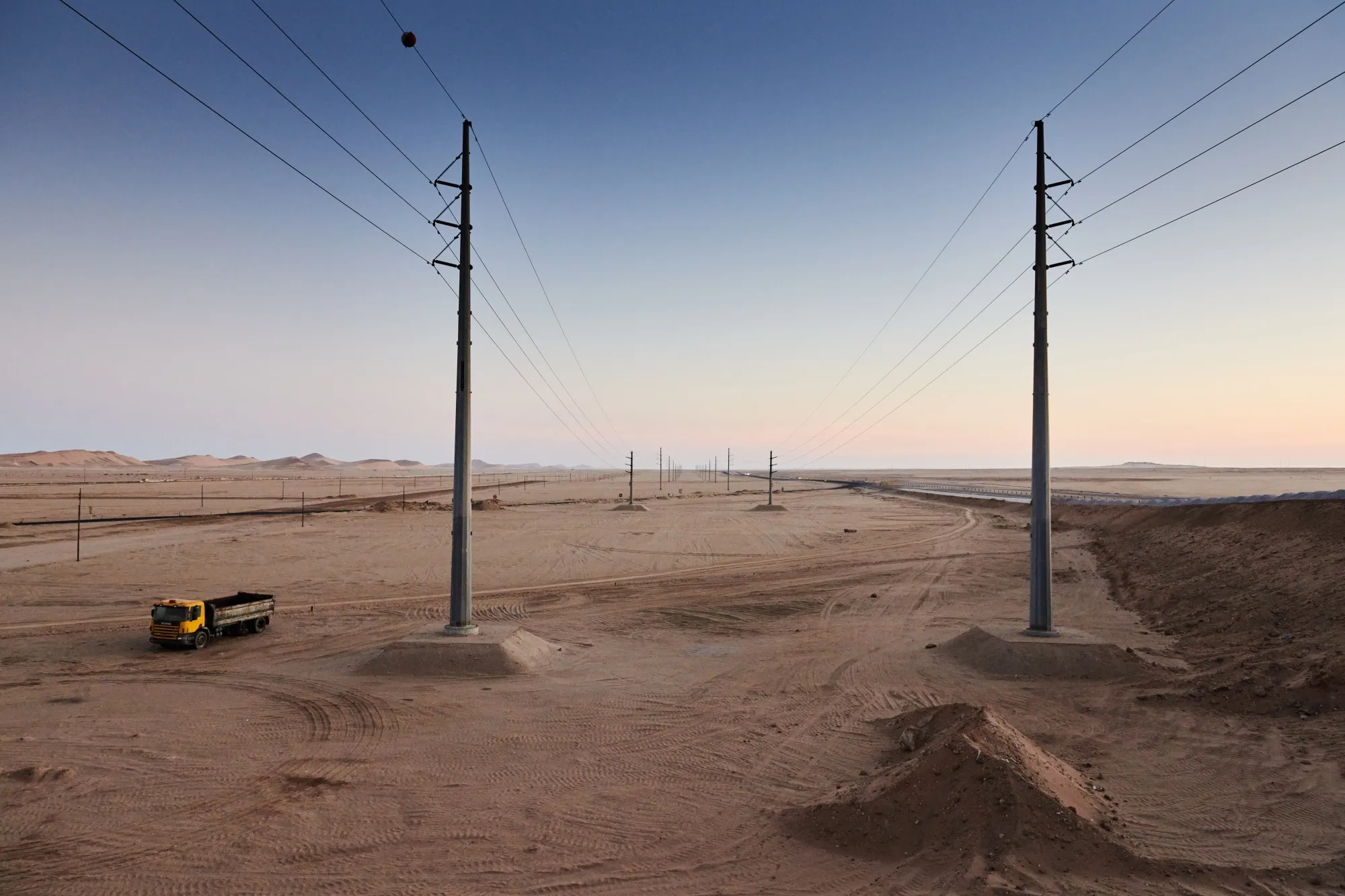 The harsh landscape of the Namib desert around the Cleanenergy Solutions plant outside Walvis Bay, Namibia,&nbsp;in May.&nbsp;