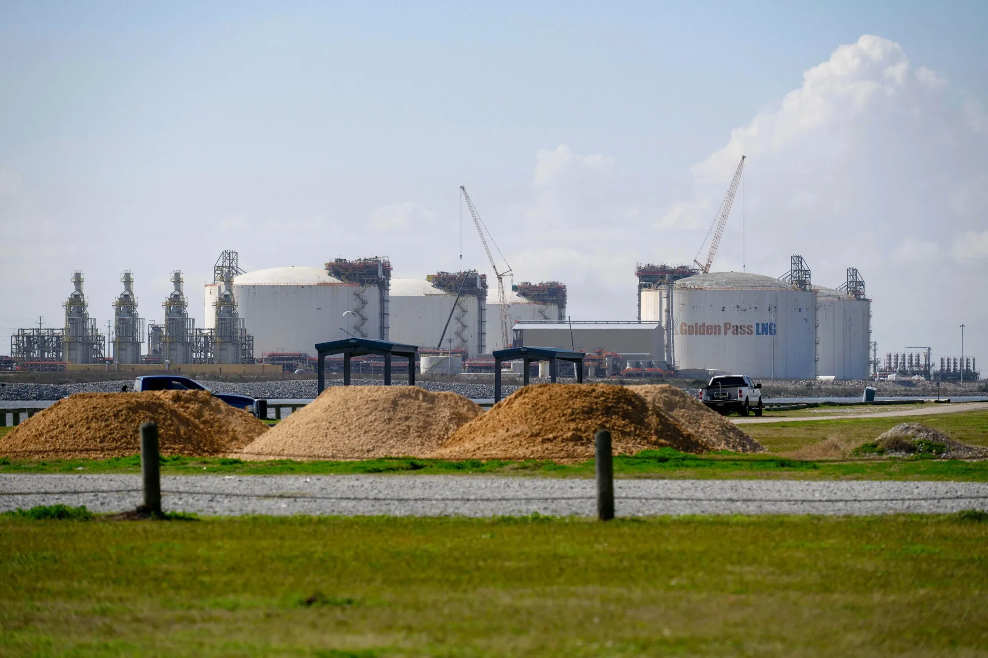 The Golden Pass LNG terminal under construction in Sabine Pass, Texas.
