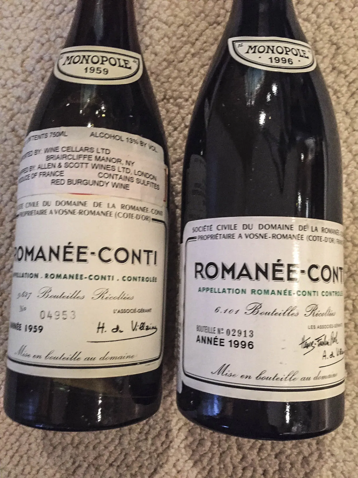 ワイン DRC Romanee conti Empty bottle 1996 ワイン DRC Romanee conti Empty bottle 1996 超新作】 1996 DRC