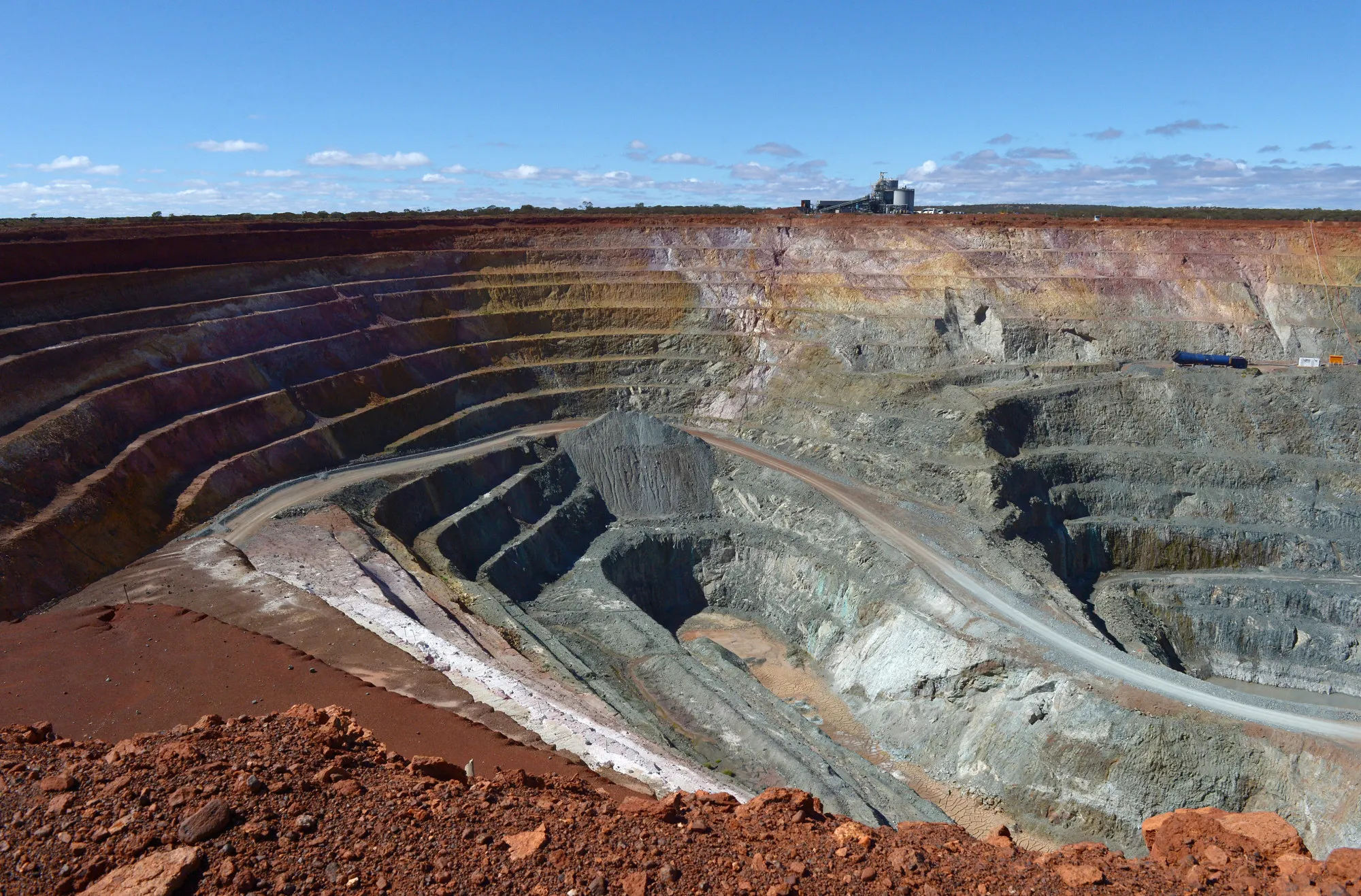 An open pit mine at a copper mine in DeGrussa, Australia.