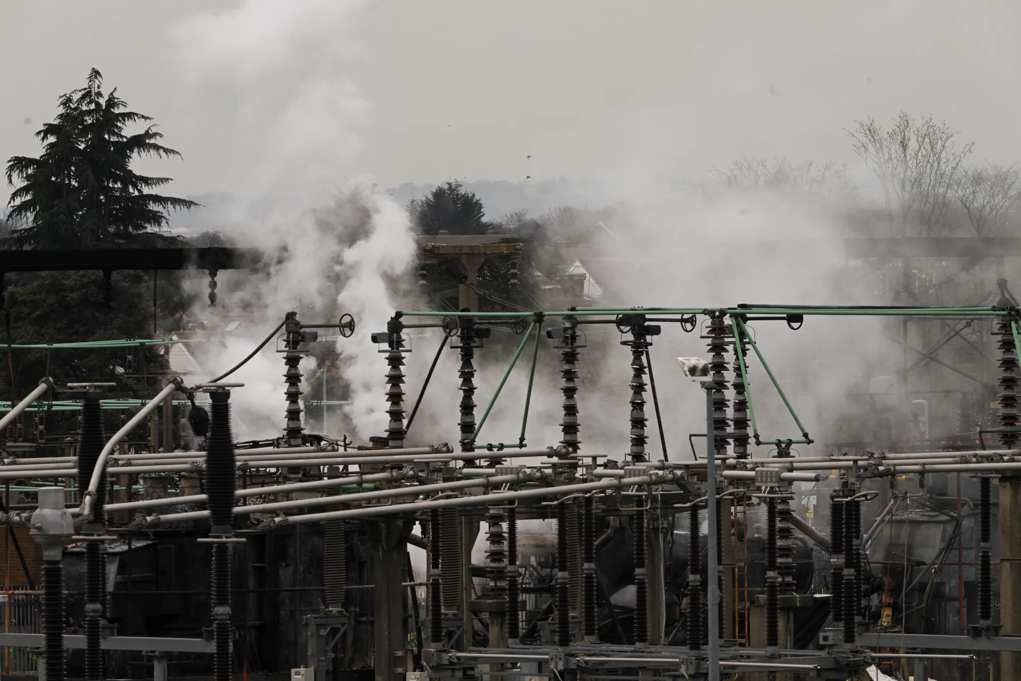 Smoke from a fire at North Hyde Electricity Substation near Heathrow Airport in March.