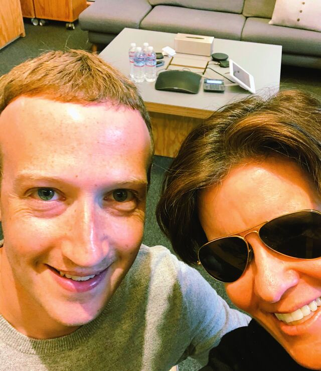 Kara Swisher and Mark Zuckerberg.