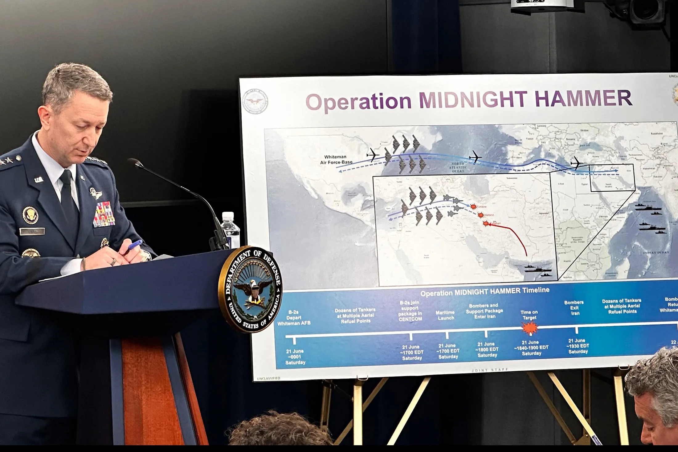 US Secretary of Defense Pete Hegseth holds press conference at Pentagon