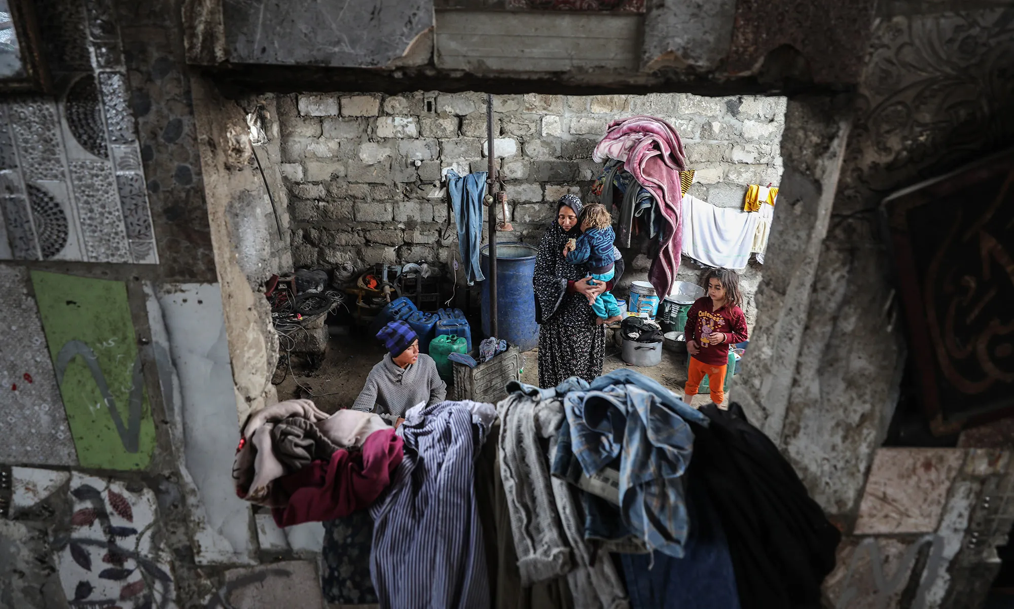 Palestinians at a refugee camp in Gaza City, on April 9.&nbsp;