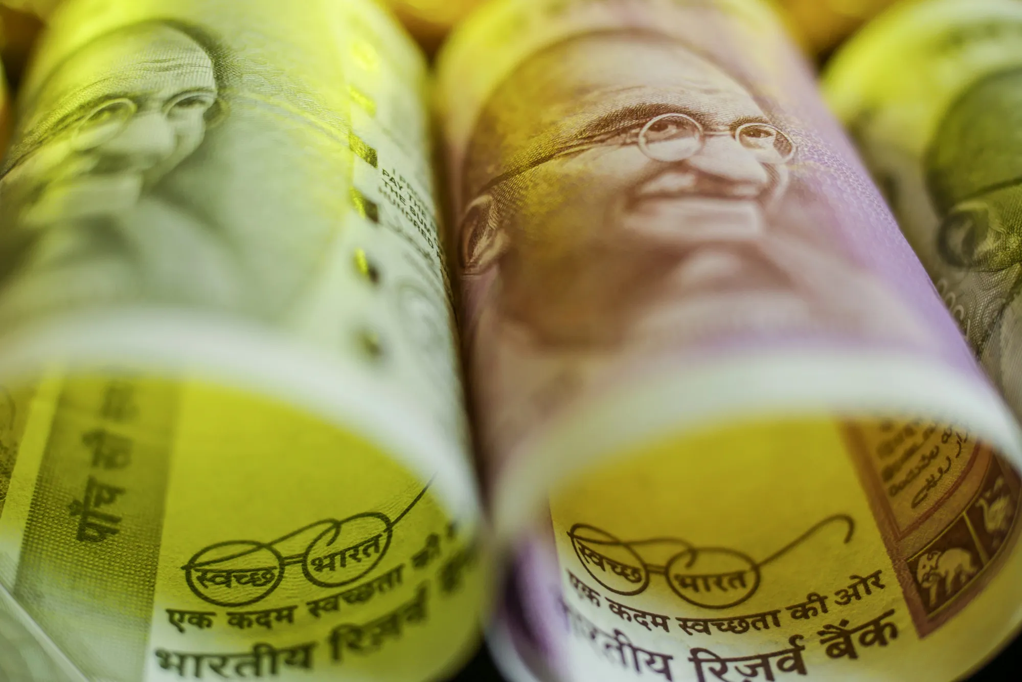 Indian Rupee Banknotes Ahead of Budget Announcement