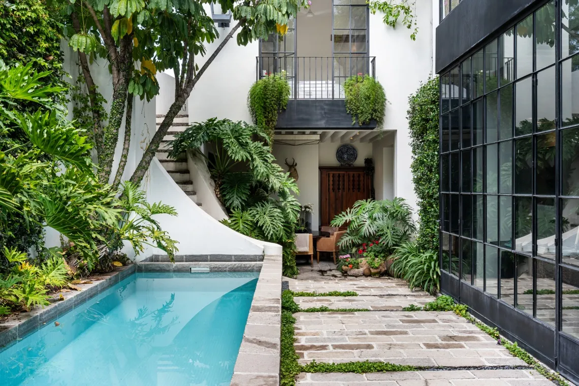 Casa Lala,&nbsp;which sits behind an&nbsp;old hacienda walls, has its own pool.
