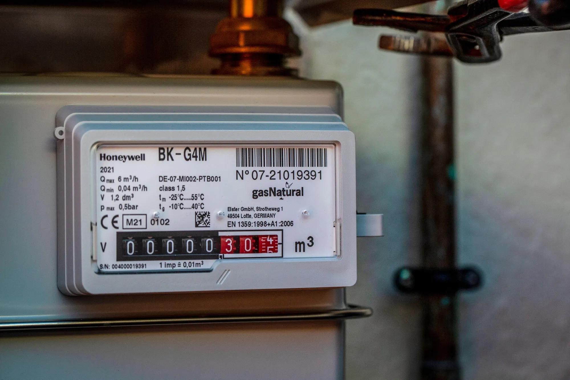 A gas meter in Corbera De Llobregat, Spain.&nbsp;