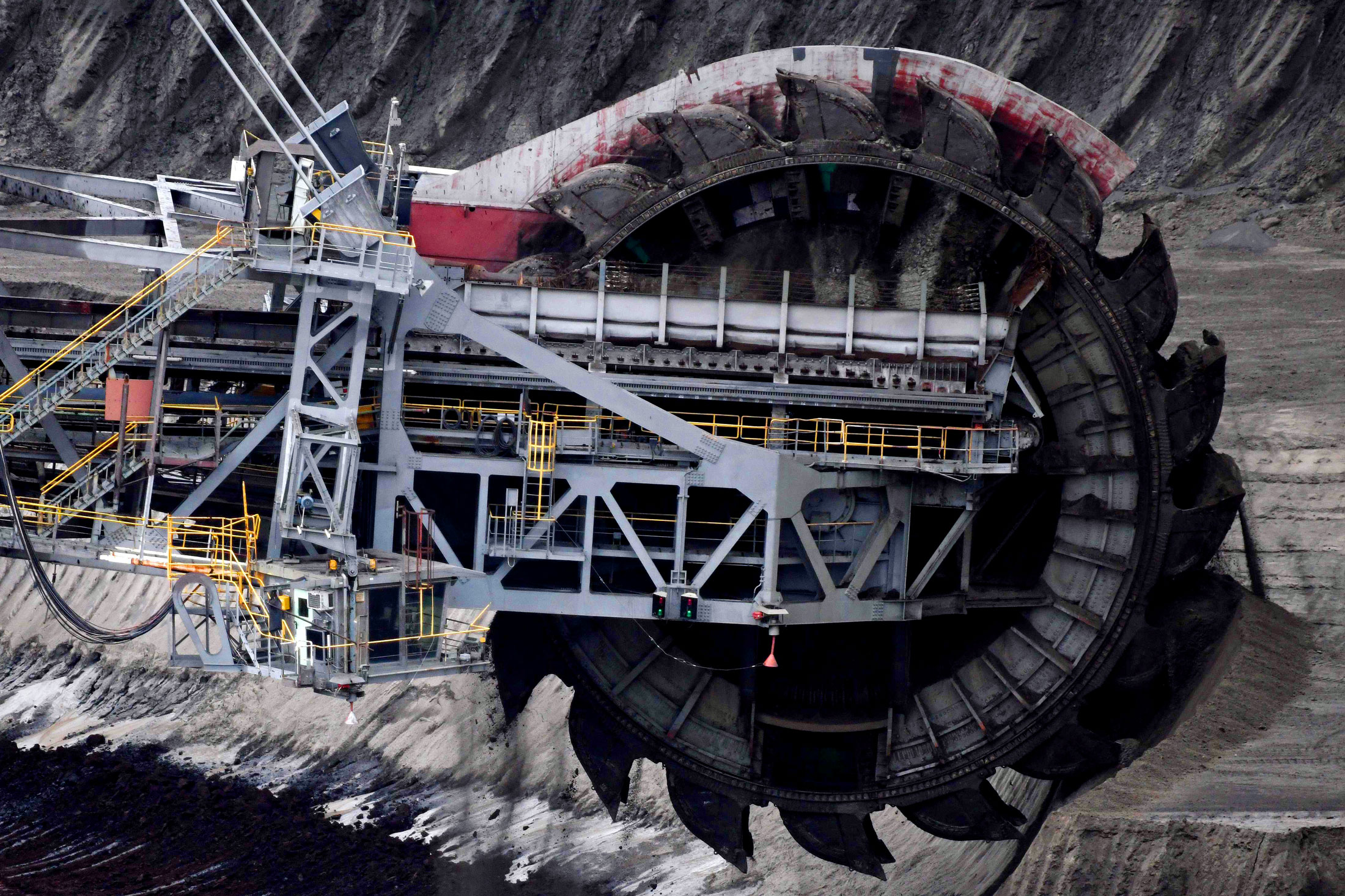 A bucket wheel excavator.