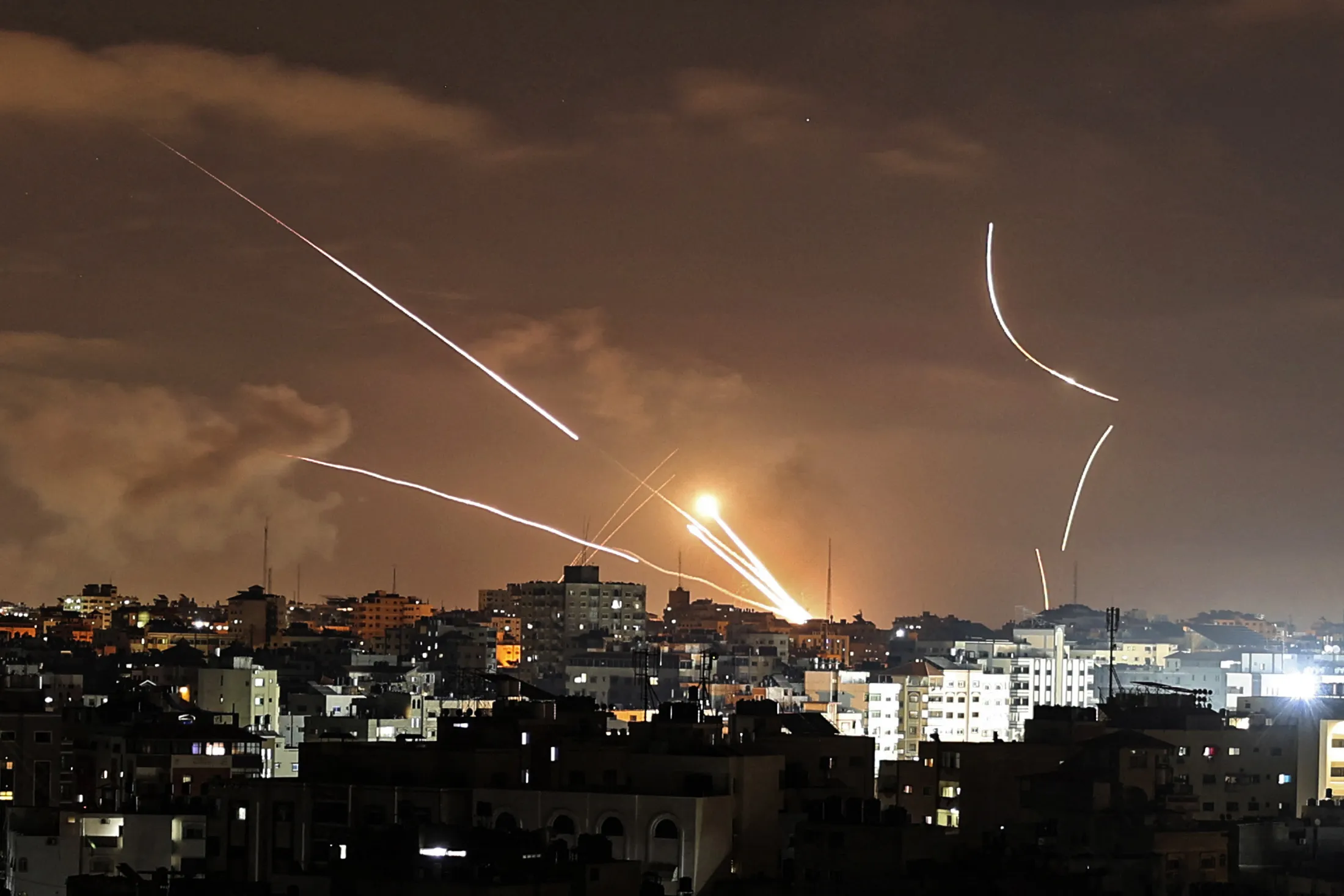 Rocket fire over Gaza, May 12.