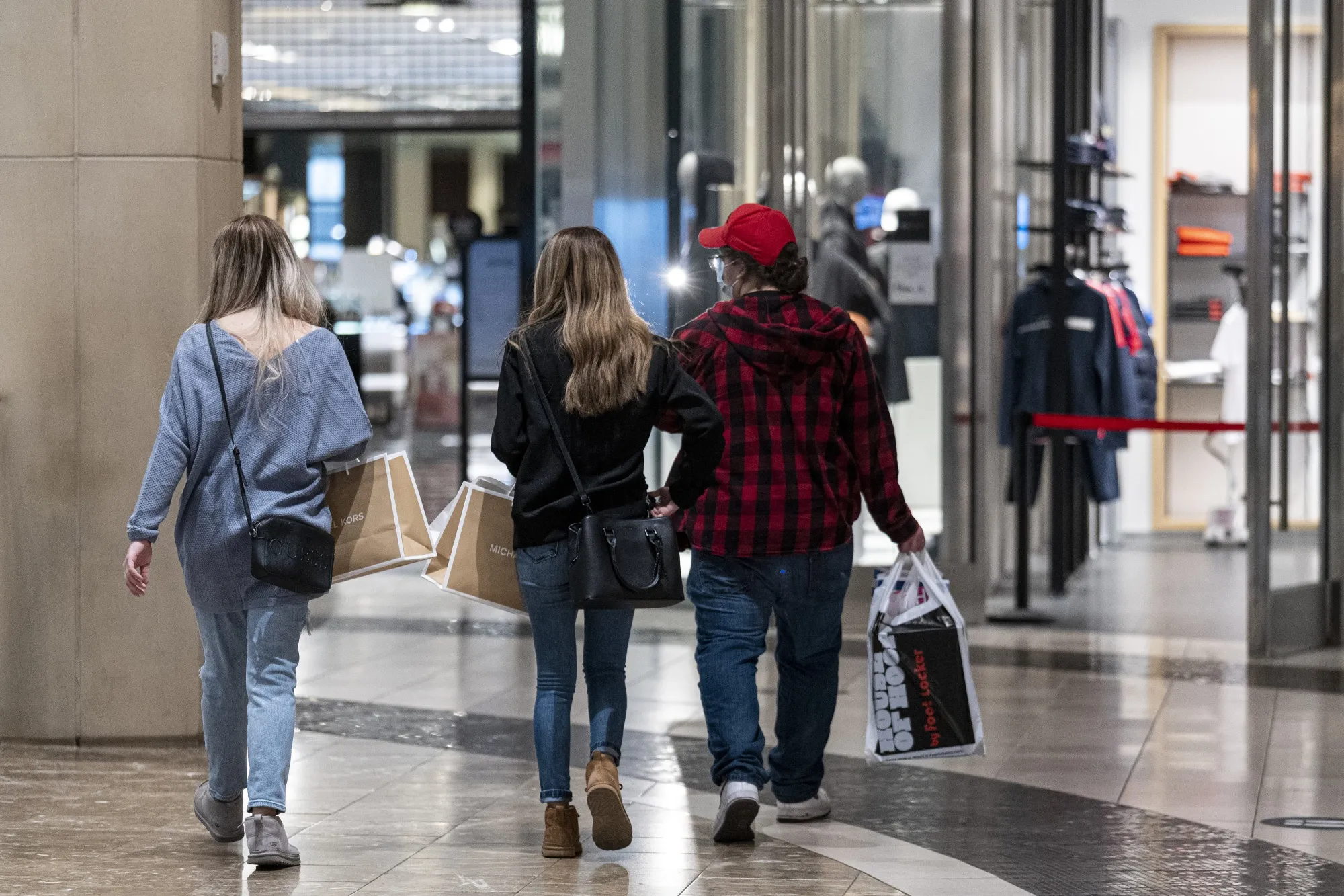 Shoppers at the Westfield San Francisco Centre shopping mall in San Francisco, California.