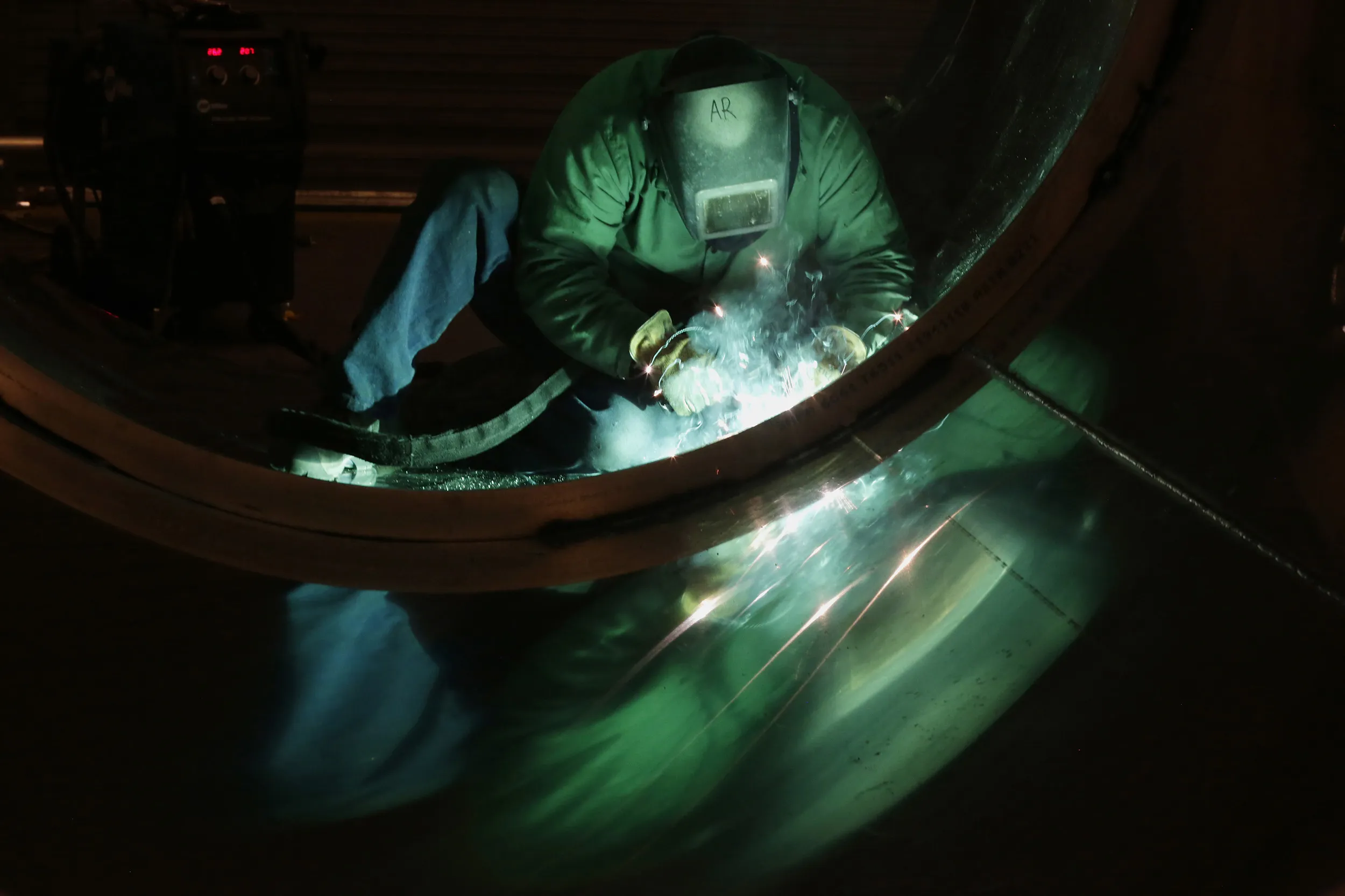A welder in Portland, Oregon, on Feb. 18, 2015.
