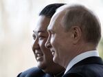 Vladimir Putin with Kim Jong Un in April 2019.&nbsp;