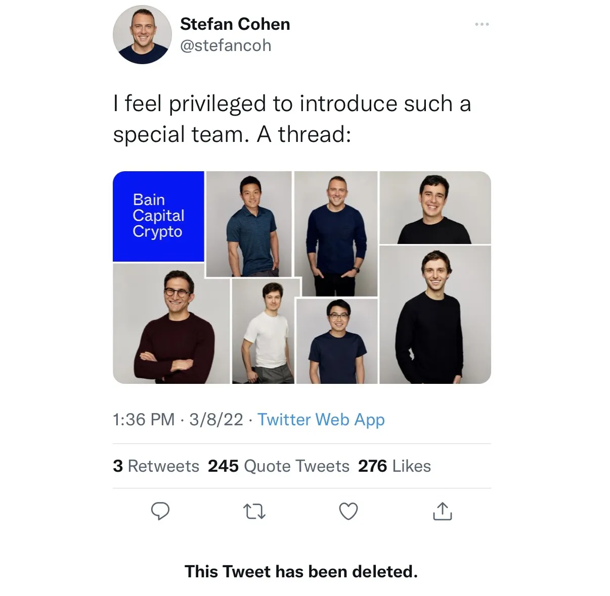 Bain Capital Cohen tweet FULL