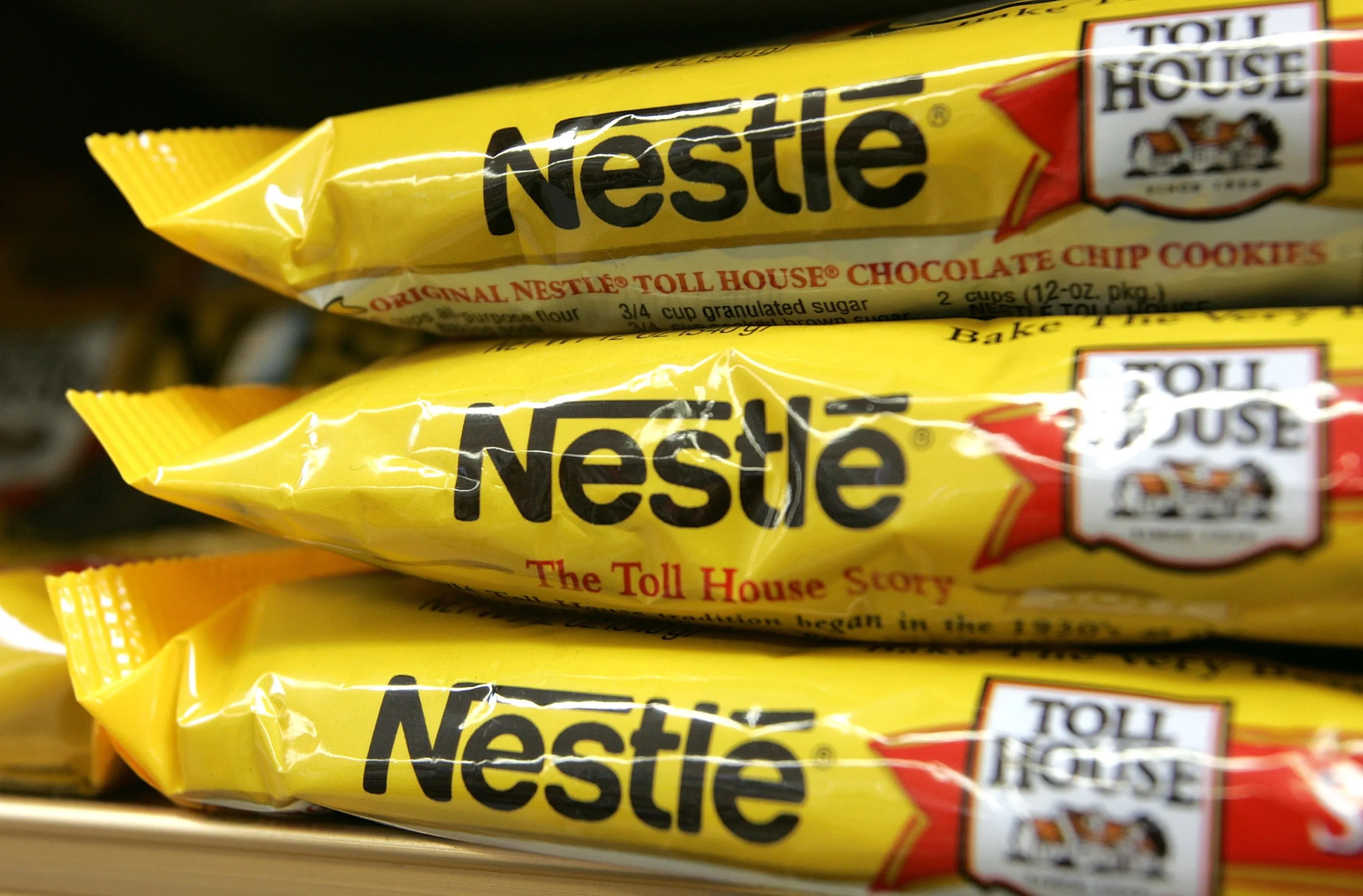 Bags of Nestle Toll House chocolate chips.
