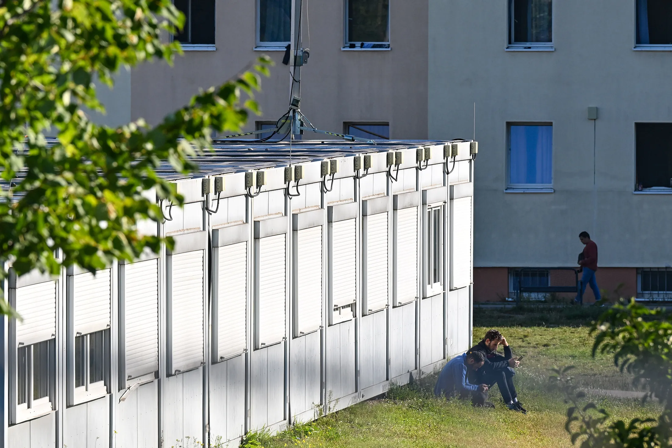 Housing containers on the grounds of Brandenburg's initial reception facilities (EAE) in Eisenhüttenstadt, Germany, on Sept. 6.