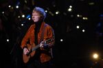 Ed Sheeran performs on stage during the inaugural Earthshot Prize awards ceremony at Alexandra Palace in London on Oct. 17.