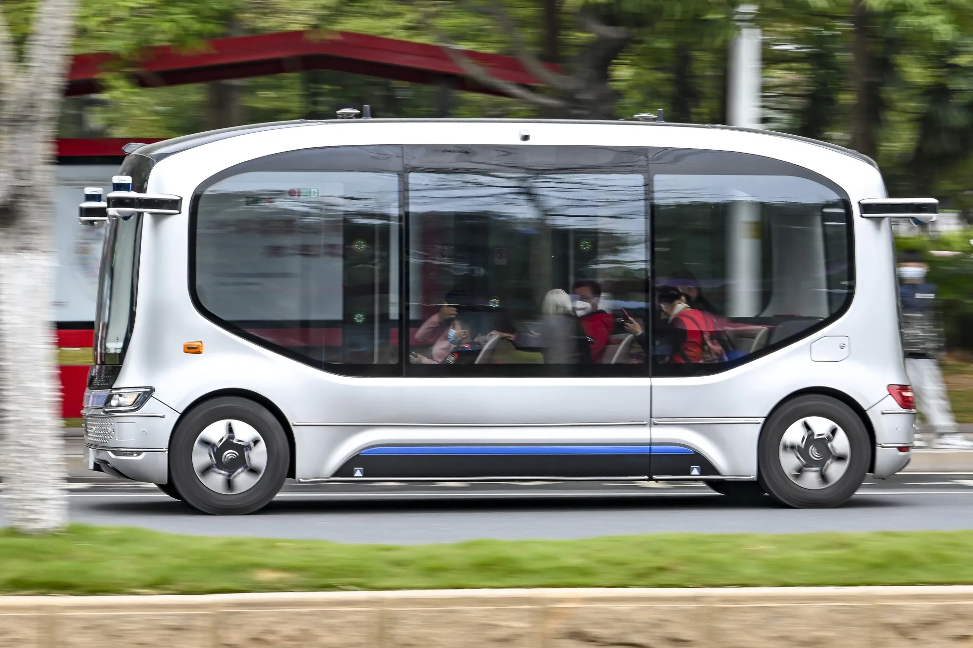 A WeRide self-driving mini robobus in Guangzhou.