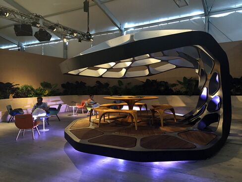Zaha Hadid's Volu Dining Pavilion, on view at Design Miami 2015, took four people and four days to assemble. The piece comes in an edition of 24, each priced at $480,000.