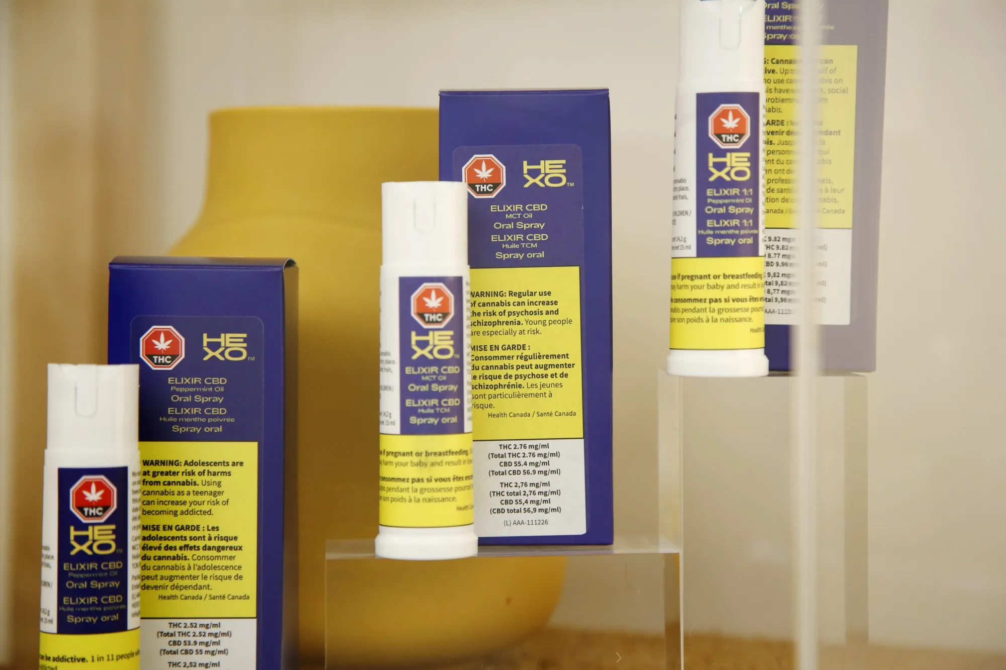 Hexo’s CBD spray on display at an Ottawa cannabis retailer.