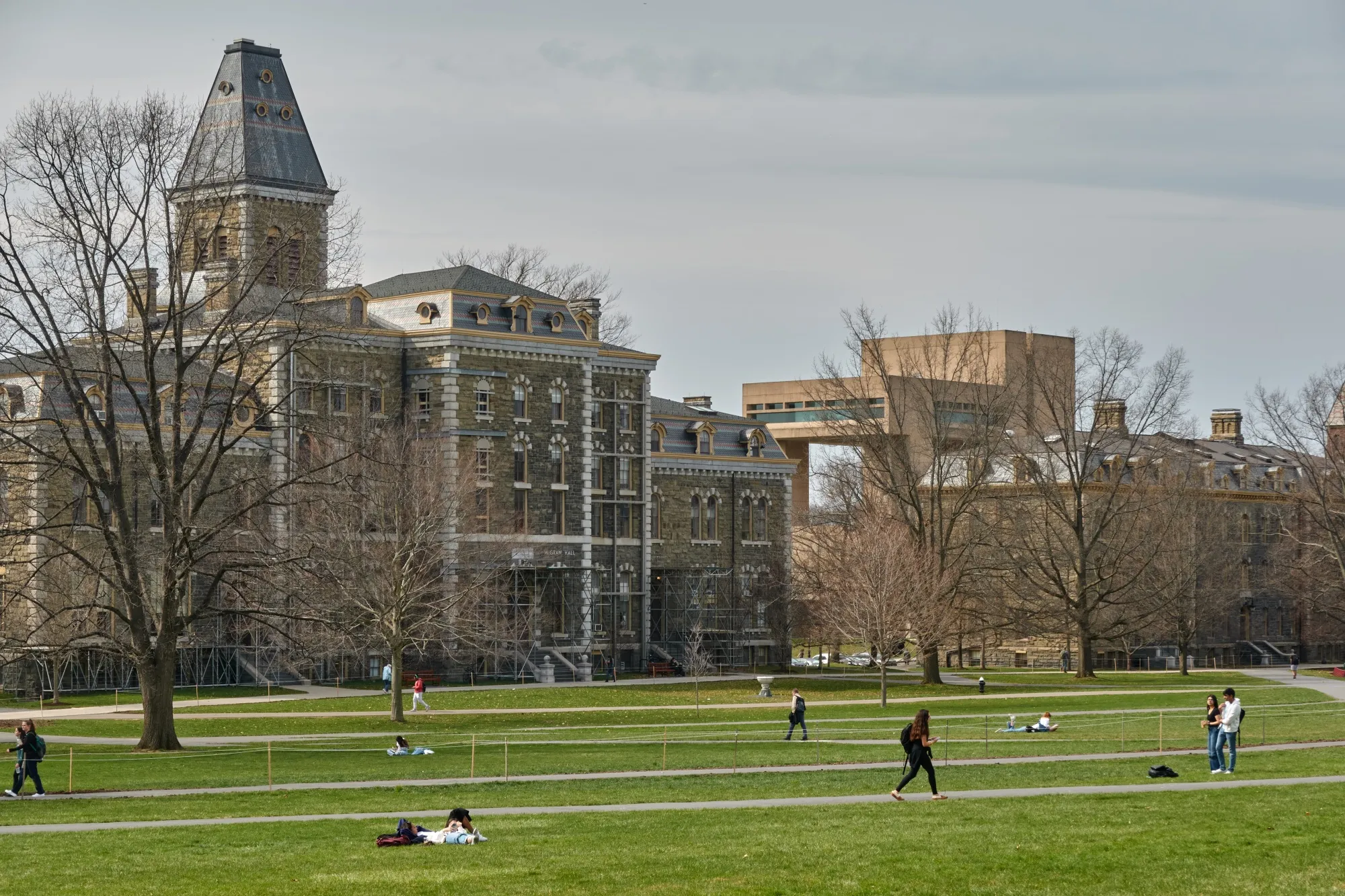 Students at the Cornell University campus in Ithaca, New York.&nbsp;