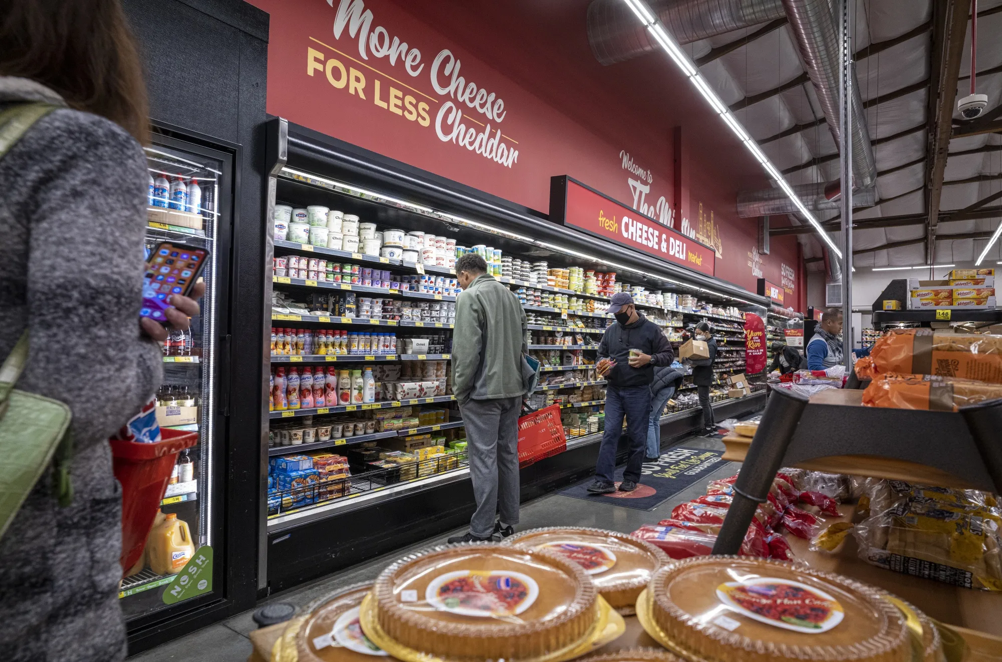Shoppers inside a grocery store in San Francisco, California.