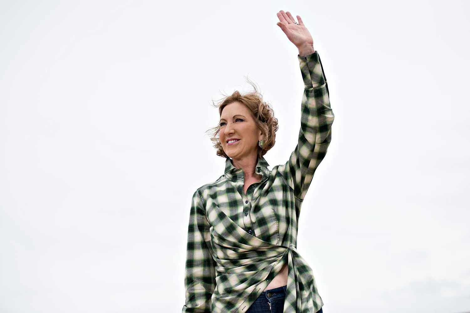 Carly Fiorina, former chairman and chief executive officer of Hewlett-Packard Co. and 2016 U.S. presidential candidate, speaks during the inaugural Roast and Ride in Boone, Iowa, U.S., on Saturday, June 6, 2015. Senator Joni Ernst, a Republican from Iowa, hosted the inaugural Roast and Ride event which featured a 38-mile ride from a Des Moines Harley Davidson dealership to the Central Iowa Expo where seven current and potential Republican presidential candidates are expected to participate.
