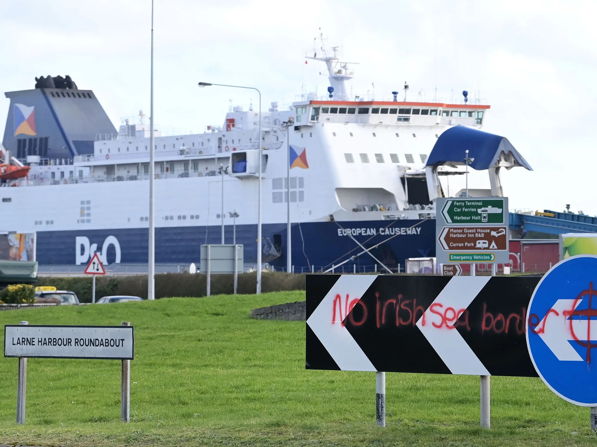 The entrance to Larne harbour, Northern Ireland.&nbsp;