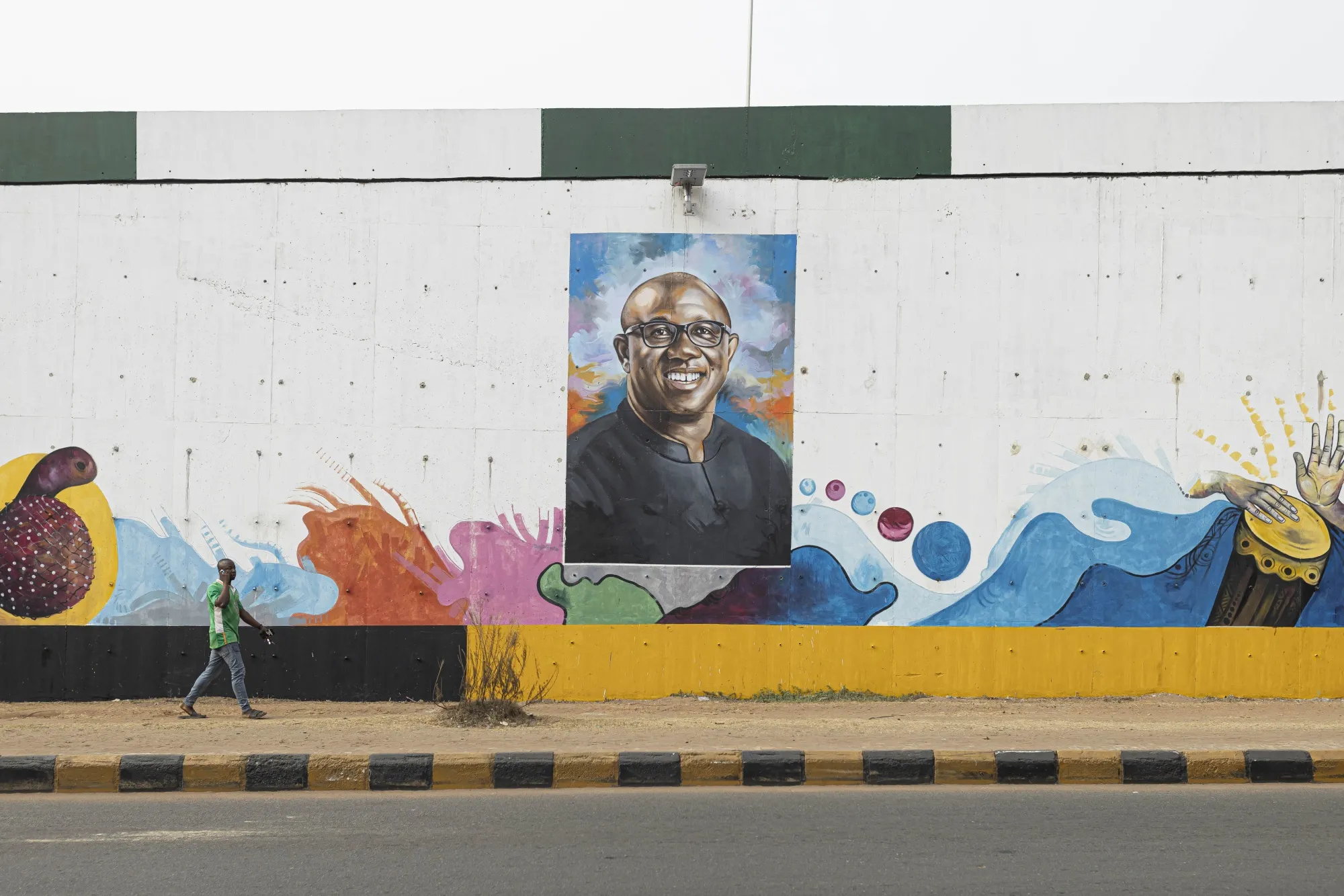 A mural depicting Peter Obi in Awka, Nigeria, on Feb. 24.