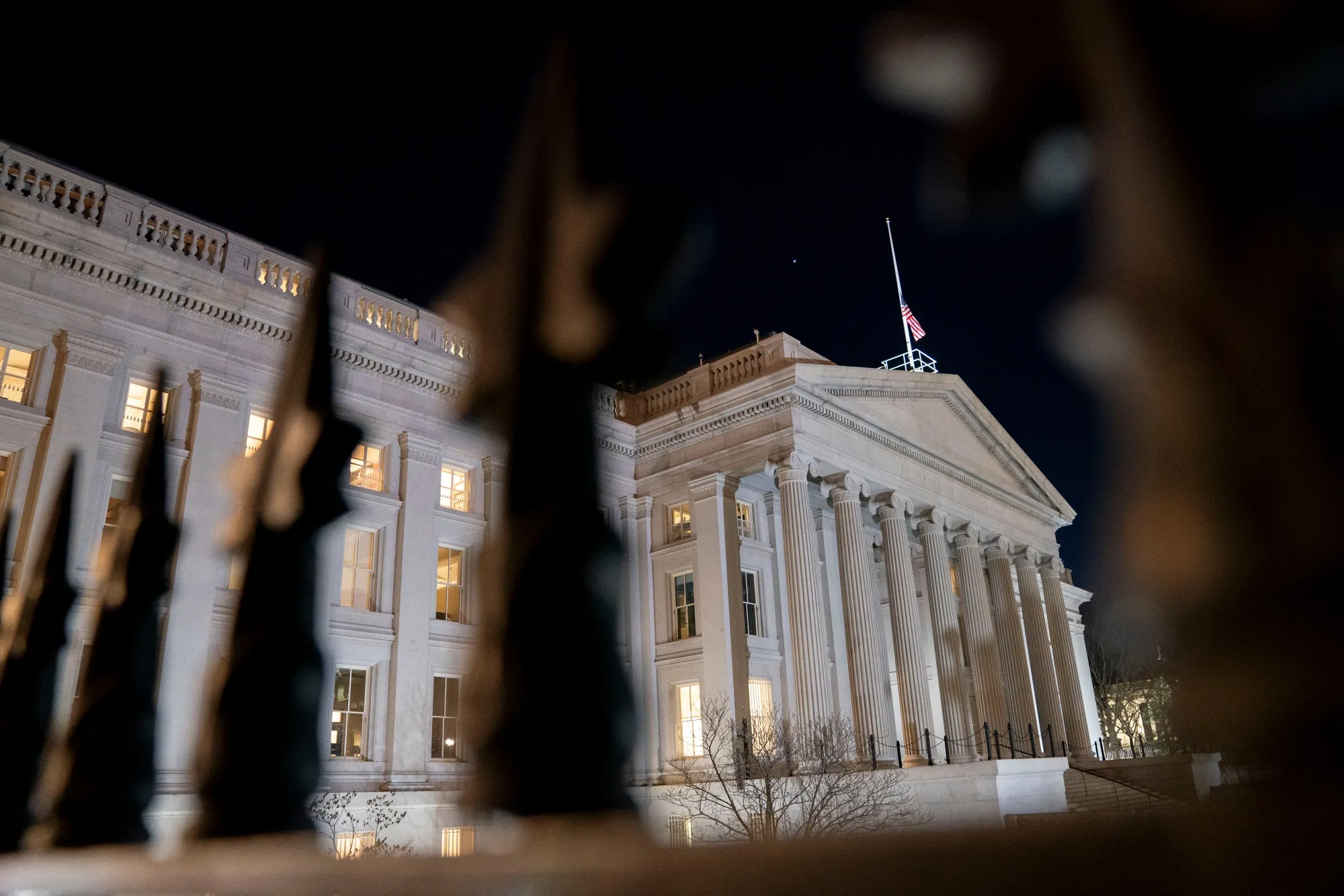 The US Treasury building in Washington, DC.