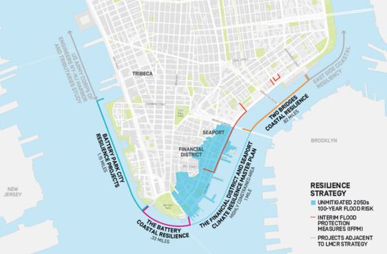Bill de Blasio Seeks to Flood-Proof Lower Manhattan by Adding Land