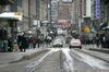 Pedestrians are seen in a shopping street in central Helsinki, Finland.