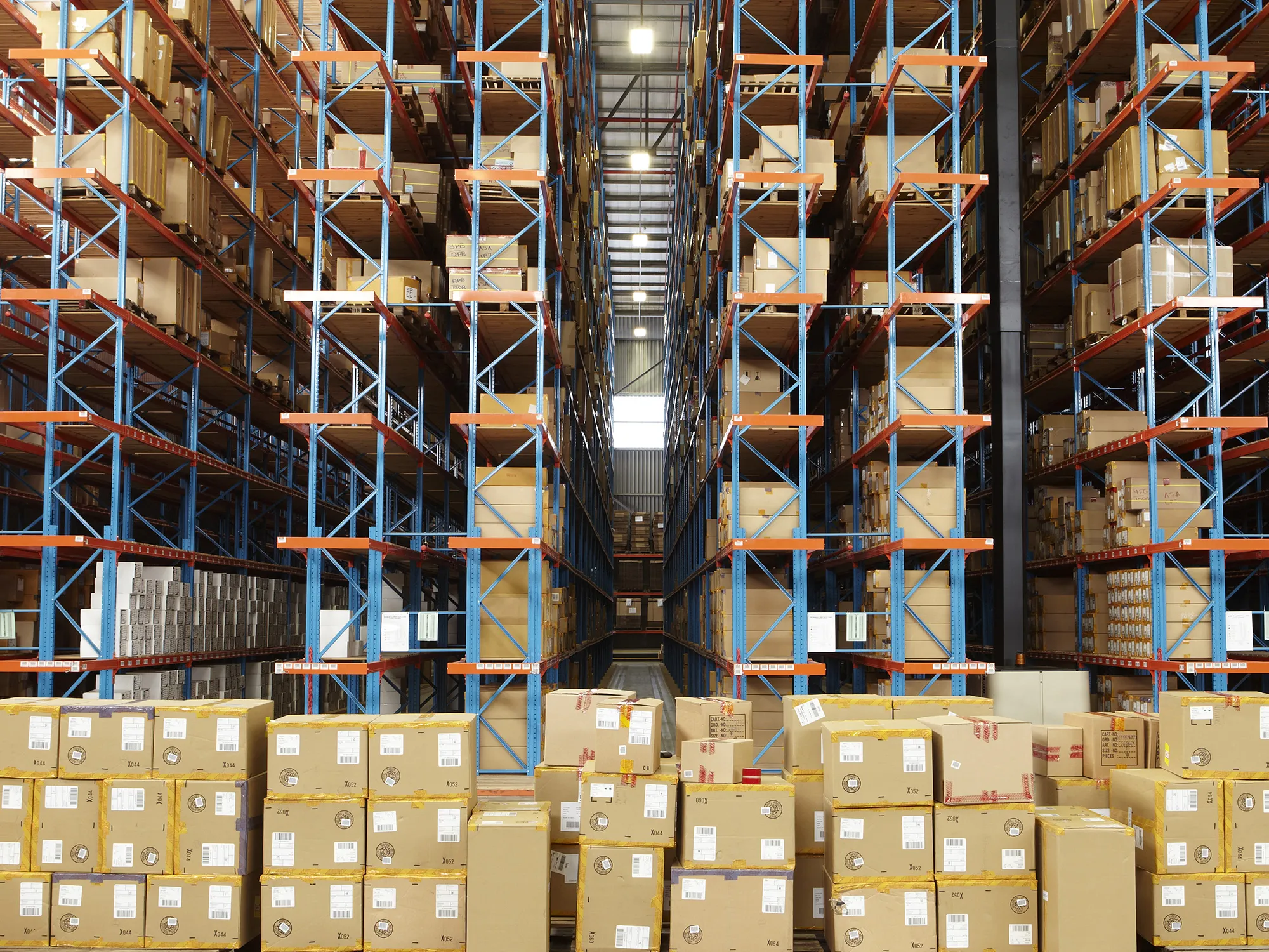 View of large distribution warehouse