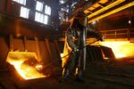 A worker at a U.S. Steel mill.