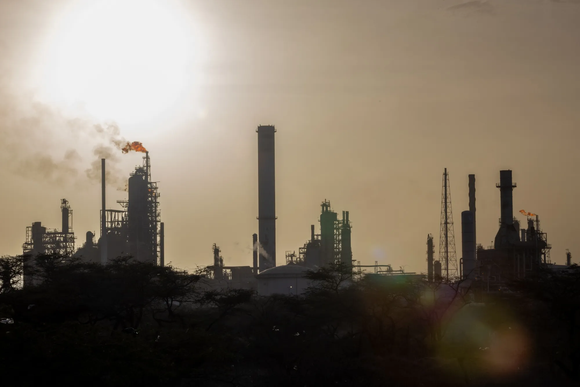 The Petroleos de Venezuela SA (PDVSA) Amuay oil refinery at the Paraguana Refinery Complex in Punto Fijo, Falcon State, Venezuela.