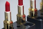 L’Oréal lipsticks on the assembly lines at the production center in Ormes, France.