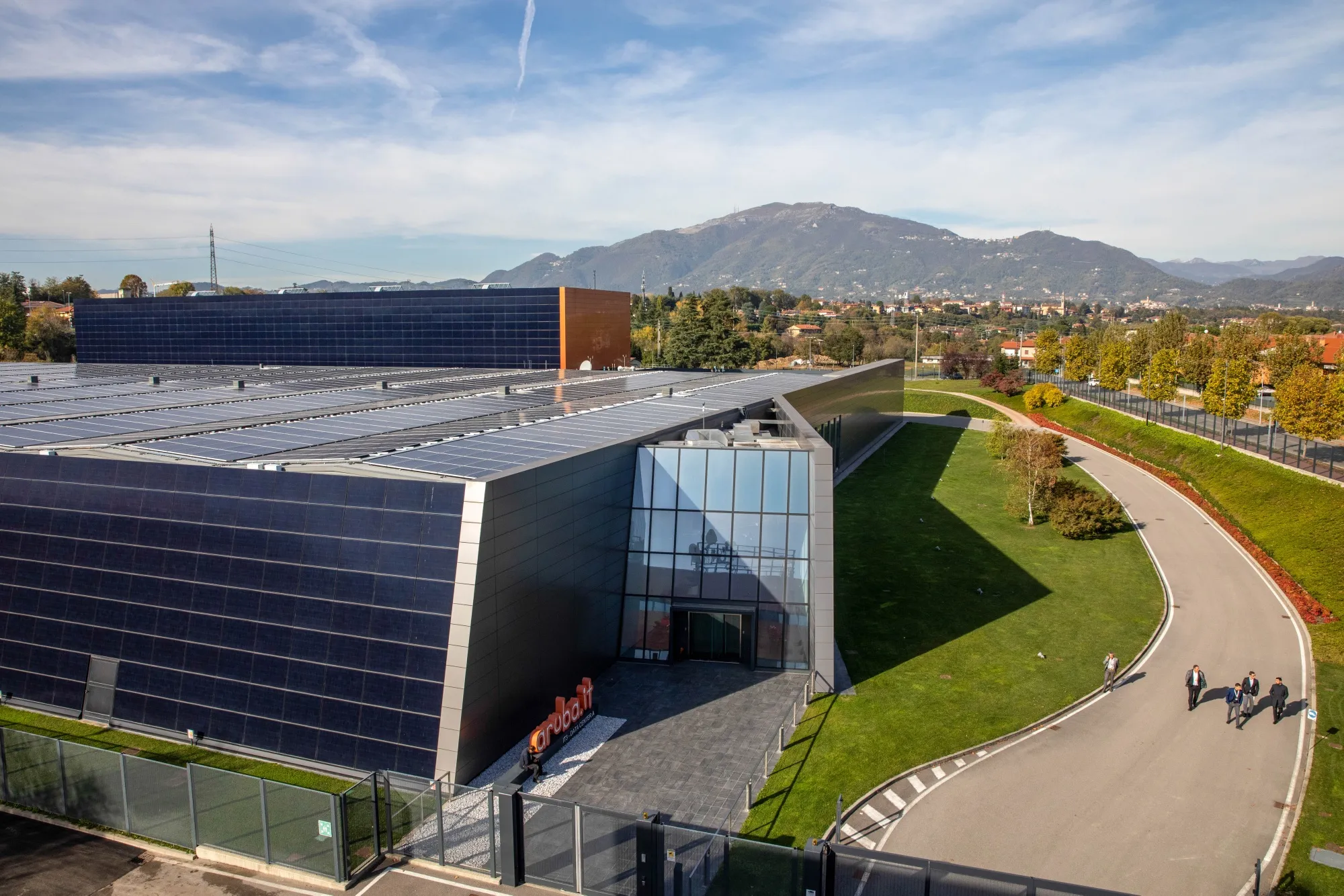 The Data Center A building at the 200,000 square meter Aruba SpA Global Cloud Data Center in Ponte San Pietro, Bergamo, Italy.