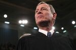 John Roberts, chief justice of the U.S. Supreme Court, stands ahead of a State of the Union address to a joint session of Congress at the U.S. Capitol in Washington, D.C., U.S., on Tuesday, Feb. 4, 2020.