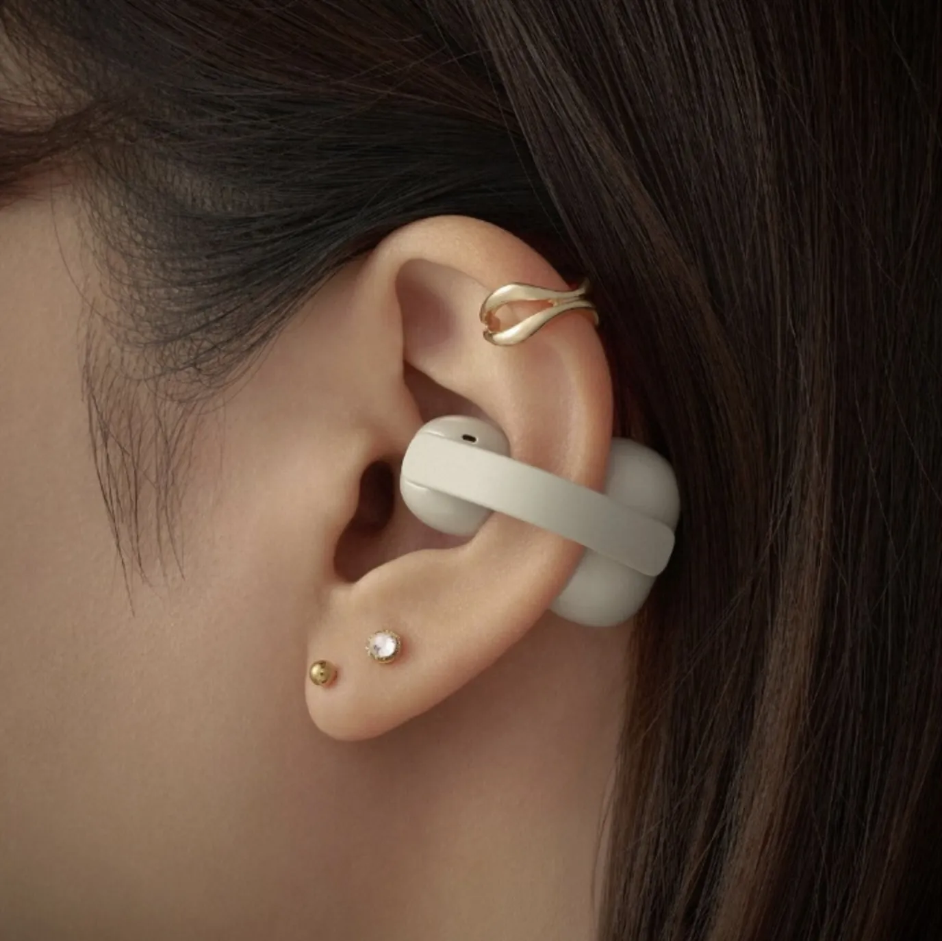 SONY LinkBuds Clip　イヤホン　グレージュ Sony LinkBuds Clip Truly Wireless Open Earbuds | Greige | WF-LC900/C