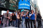 Coinbase employees in happier times.