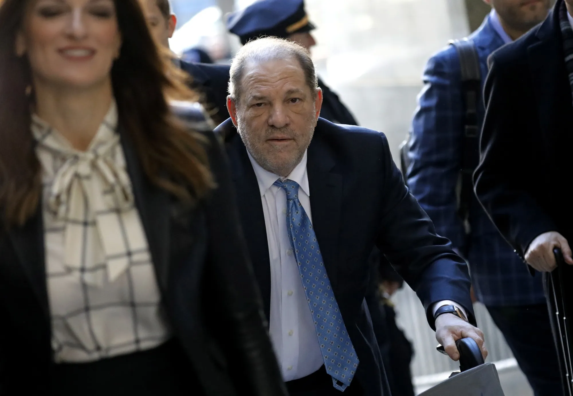 Harvey Weinstein arrives at state supreme court in New York on Feb. 24, 2020.&nbsp;