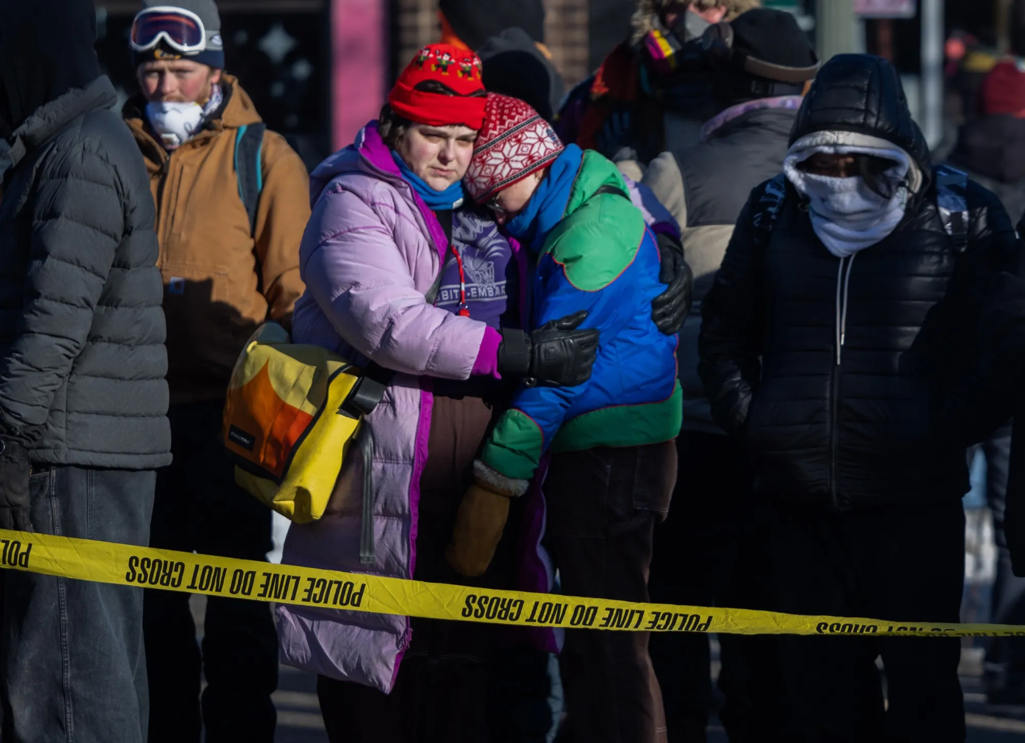 Residents near the scene of a shooting by a federal law enforcement agent in Minneapolis on Jan. 24.