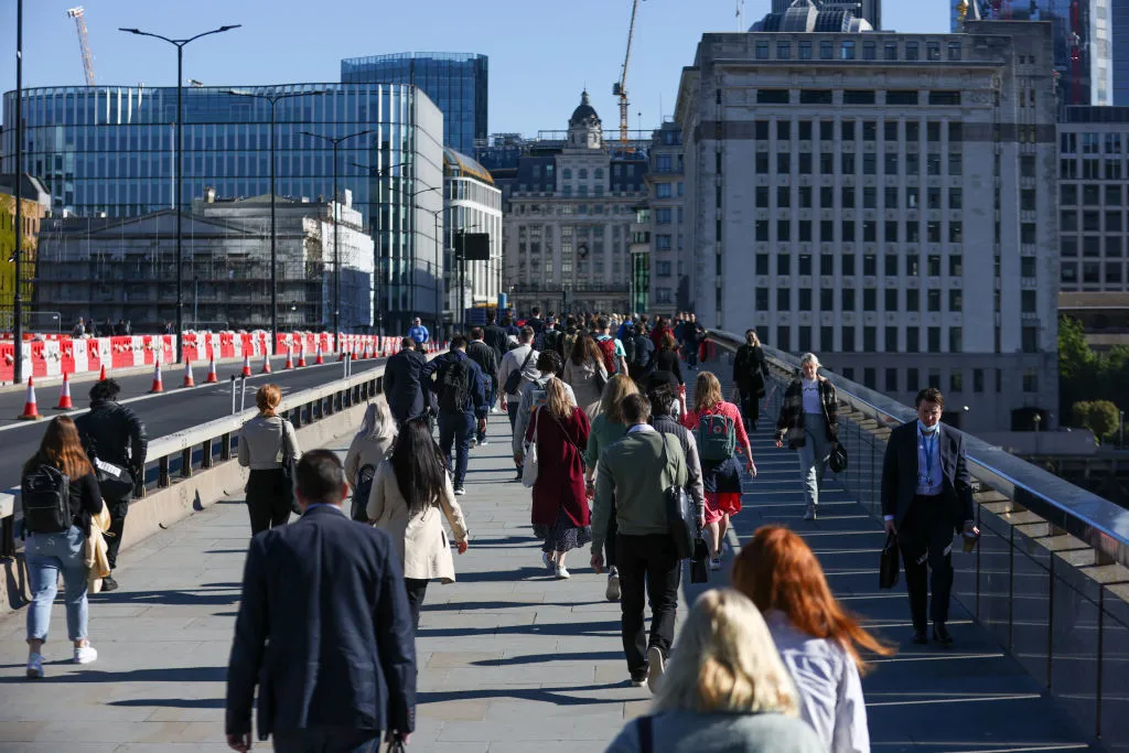 London, May 2021: On their way back to …&nbsp;the office.