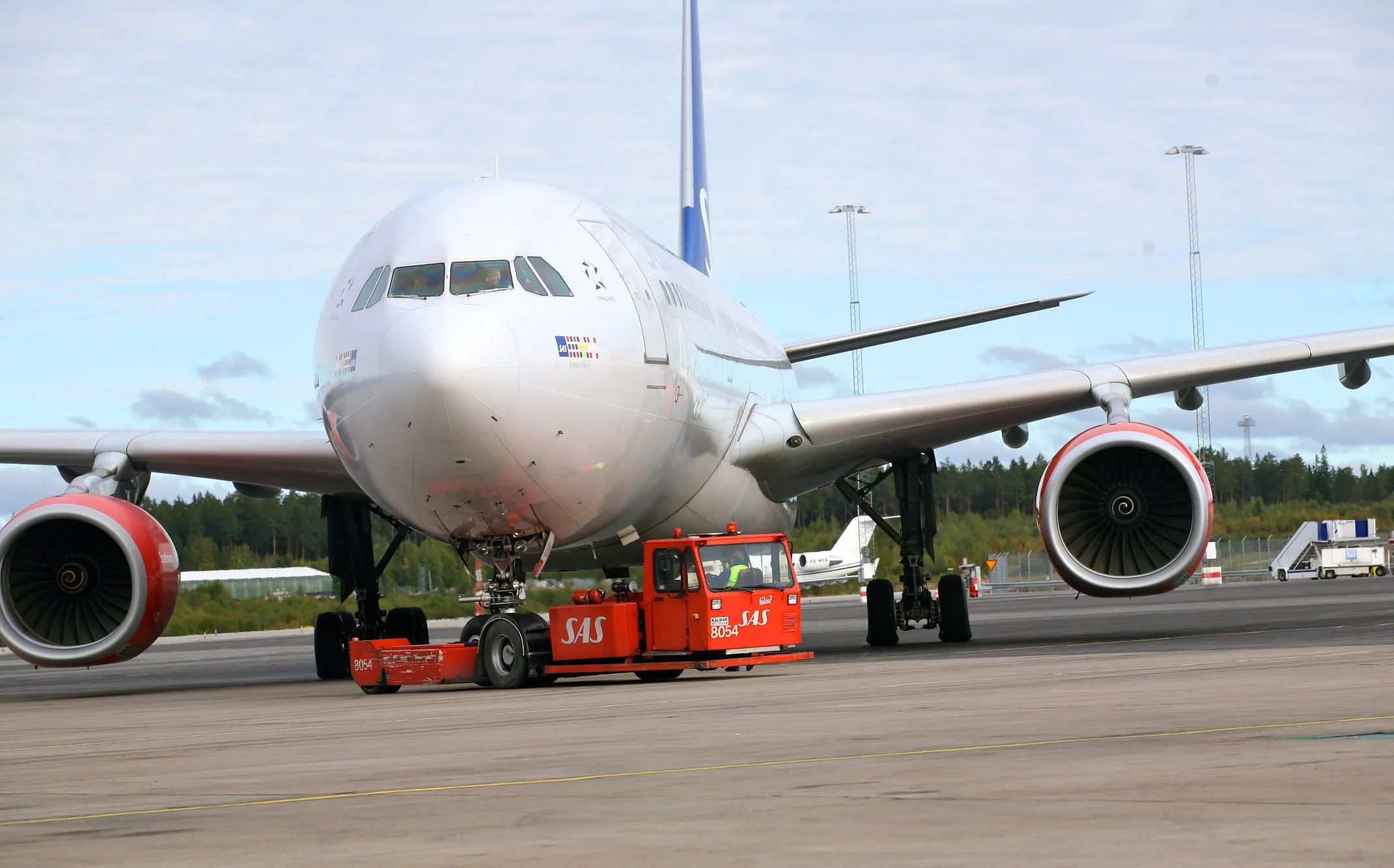 An SAS AB airplane at Arlanda airport in Stockholm, Sweden.