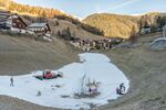 A patch of&nbsp;snow used as a children's training ski slope in Davos, Switzerland, on Sunday, Jan. 8, 2023.&nbsp;