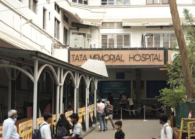 The exterior of the Tata Memorial Hospital.