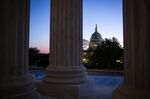 The U.S. Capitol at dusk in Washington.